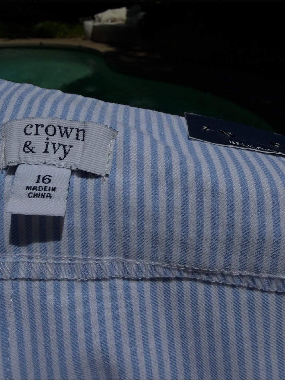 crown & ivy Blue and White Striped Skort - Picture 5 of 6